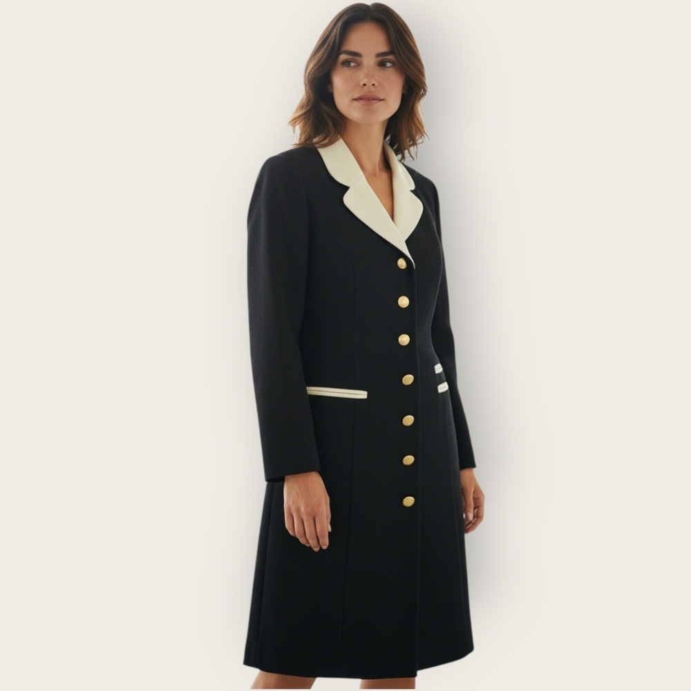 Vintage Dani Max Lois Snyder Size 12 Womens Black Jacket Blazer Dress Stewardess